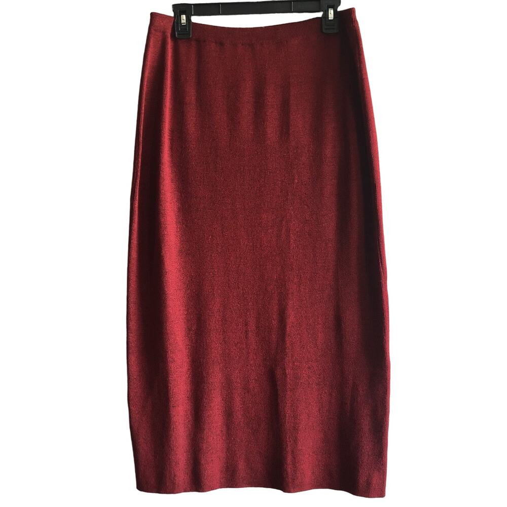 Vintage Norton Studio Petites Red Acrylic Maxi Skirt Petites Size PXL NWT
